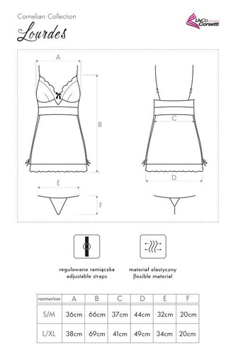 Komplet dwuczęściowy Lourdes LC 90244 LivCo Corsetti Fashion