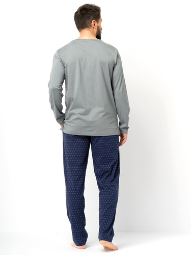 Piżama męska Key MNS 612 – bawełniana, długi rękaw, wygodna i stylowa