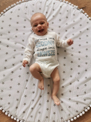 551219125 Body z długim rękawem "pierwsze imię GŁODNY, drugie imię ZAWSZE" Oscar Kids