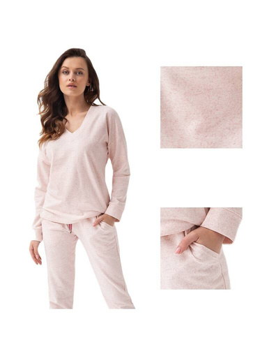 Piżama Damska 333 LUNA- kremowy