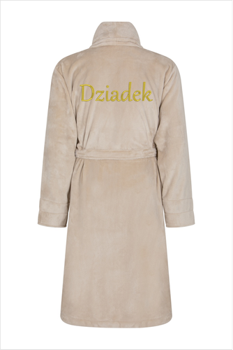 Szlafrok męski Dziadek ByShelly - beżowy/złoty