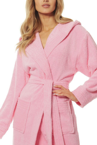 Długi Szlafrok Damski Frotte 2102 L&L - navy 