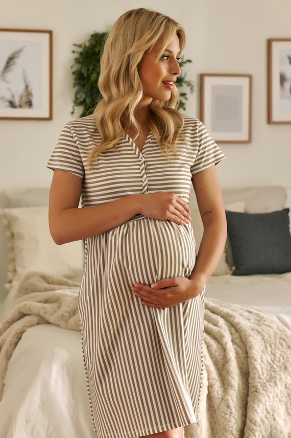 Koszula ciążowa i do karmienia 9928 Doctor Nap - stripes