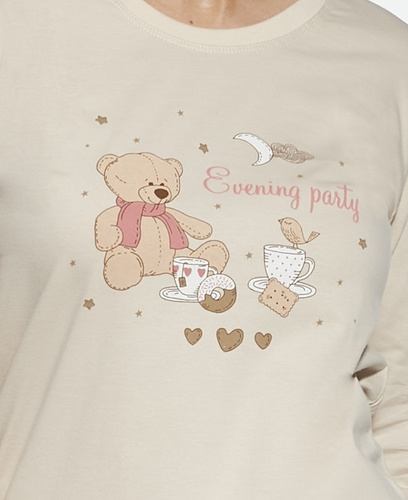 Bawełniana piżama dziewczęca Cornette Bears 594/187 592/187 | Uroczy nadruk i wygoda