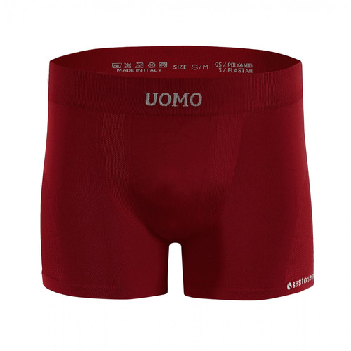 Bezszwowe bokserki męskie BM07 Solar Sesto Senso - bordowy 