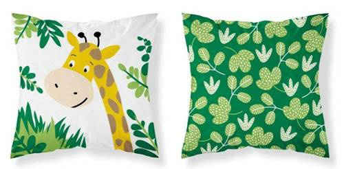 Poszewka bawełniana 3945 A Mayamoo 105 żyrafa Detexpol zielony