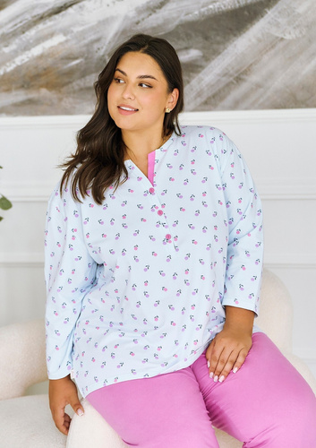 Piżama Taro Yolanda 3462 – damska piżama z wiskozy i bawełny, rękaw 7/8, długie spodnie