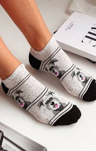 1146-056 Sznaucery Stopki damskie Milena - szary