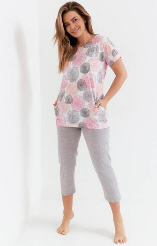 Piżama damska 273 Cana- różowy-szary