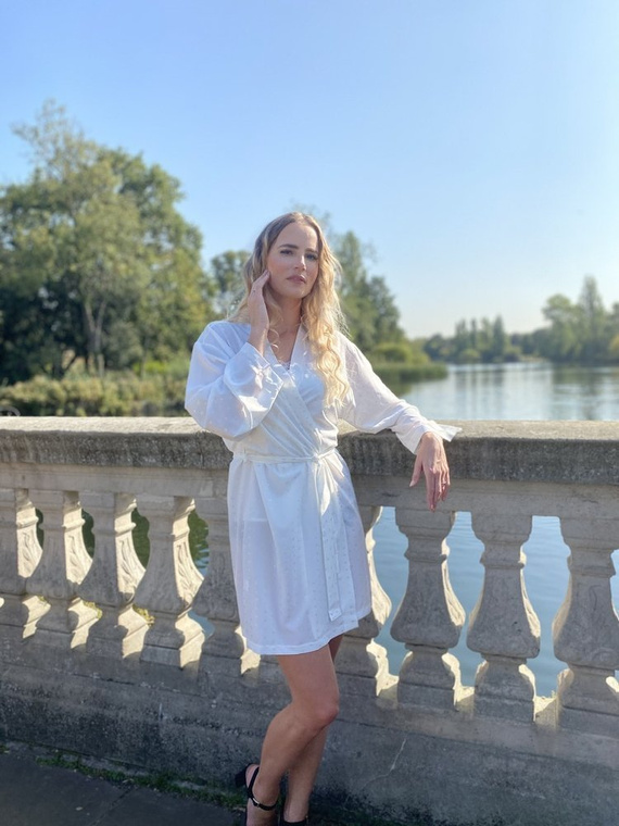 411 Jeanne Szlafrok damski Krótki Forex - ecru