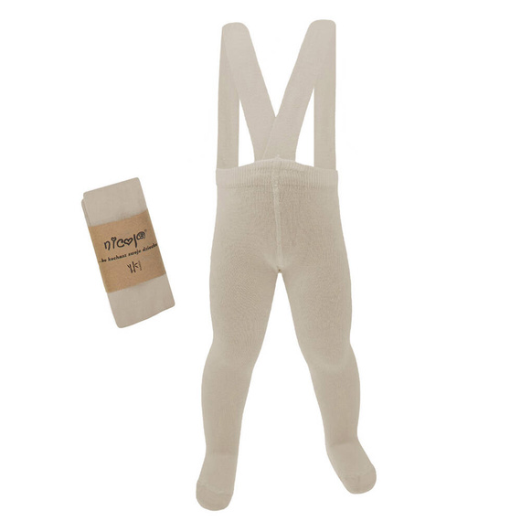 Rajstopy bambusowe z szelkami 141608 Nicol - beżowy