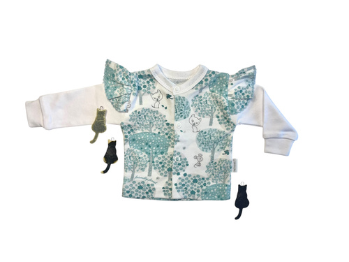 Mamatti KA15110 – biały kaftanik niemowlęcy, bawełniany, na napy