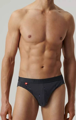 Slipy męskie 3MP-193 A'3 Atlantic- czarny-denim-grafitowy