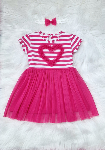 Sukienka krótki rękaw Gracja Bambarillo różowy