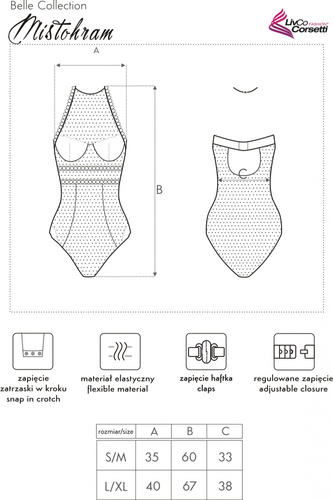 Body damskie Mistohram LC 90610 LivCo Corsetti Fashion