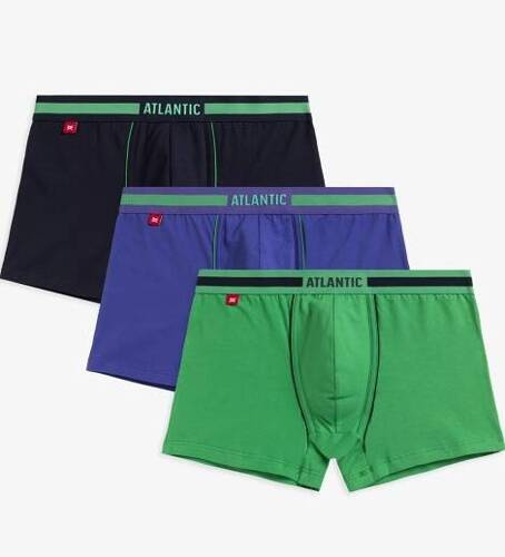Bokserki męskie 3MH-181 A'3  Atlantic -granatowy-zielony-fioletowy