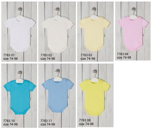 009 11 Body niemowlęce z krótkim rękawem "Basic" Nicol - niebieski