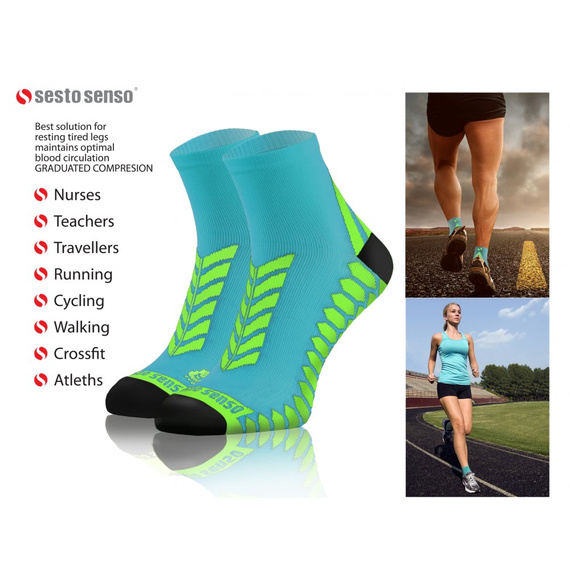 Sport Socks Skarpety sportowe Sesto Senso turkusowy