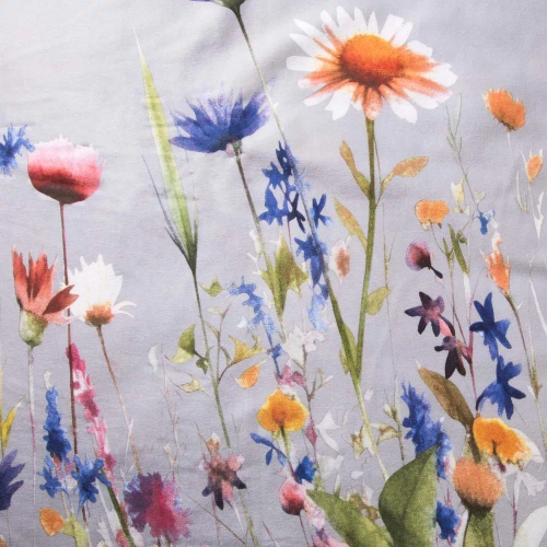 31512/2 Darymex Flanelove szara kolorowa kwiaty– komplet pościeli flanelowej, 100% bawełna, ciepła i przytulna