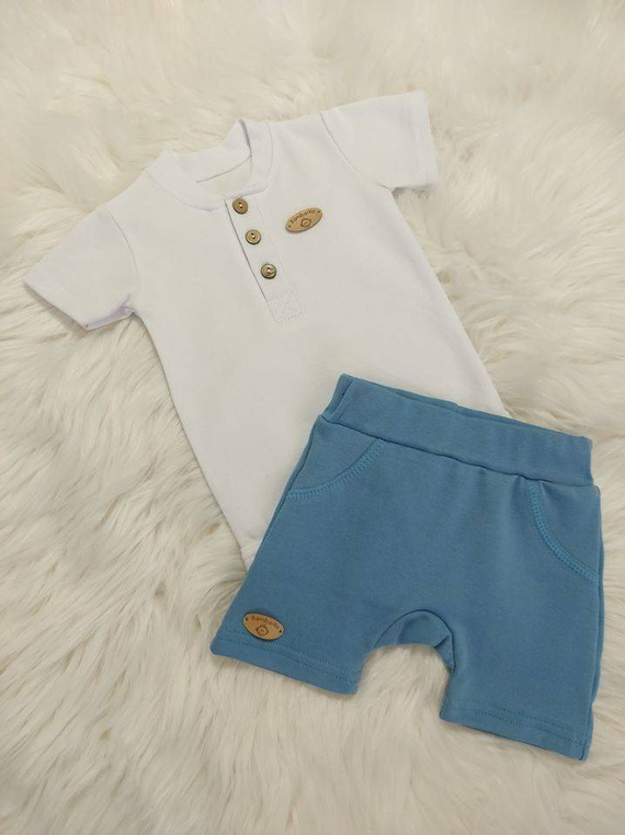 Body z krótkim polo Mieszko Bambarillo biały