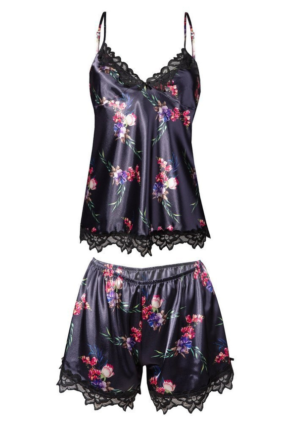 Komplet piżama damska Flowers DKaren -DK-KV biały