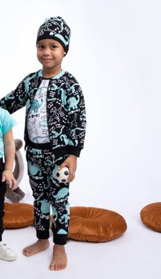 178272 Dino Spodnie dresowe Nicol - czarny/turkusowy