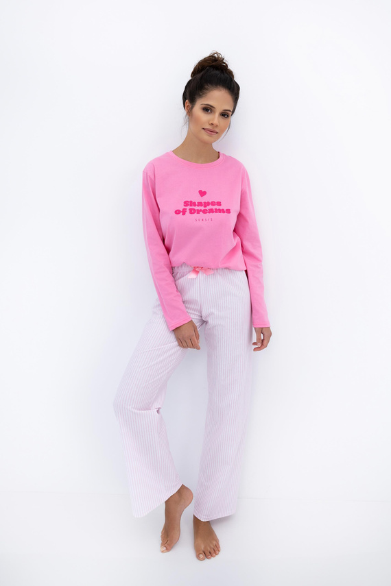 Damska piżama Malaya Sensis – bawełniany komplet z nadrukiem i kokardką