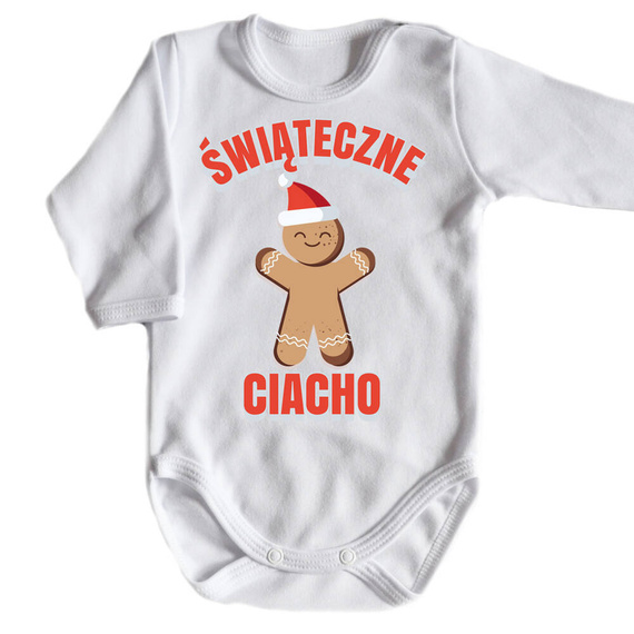 Body długi rękaw "ŚWIĄTECZNE CIACHO" Moocha biały 