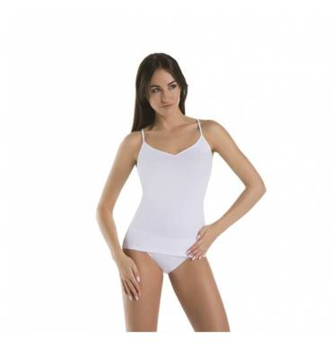 Koszulka Na Ramiączkach Bawełniana V Melisa Teyli- biały