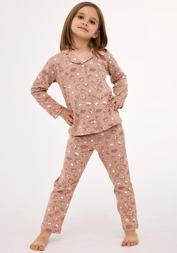 Cornette 972/195 973/195 Smile 4 Kids Girl – dziewczęca piżama bawełniana z nadrukiem ciasteczek