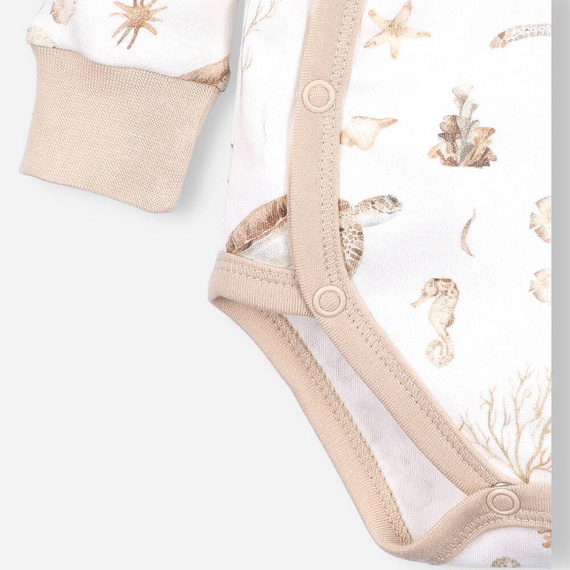 Body kopertowe z bawełny organicznej Turtles Nini druk