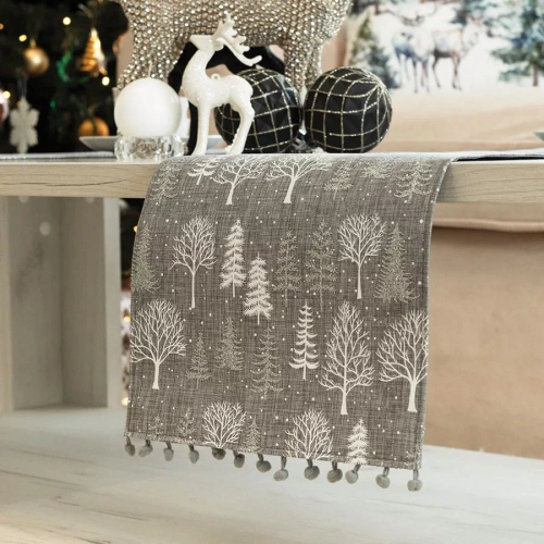 Bieżnik świąteczny Zimowa magia Markizeta szary