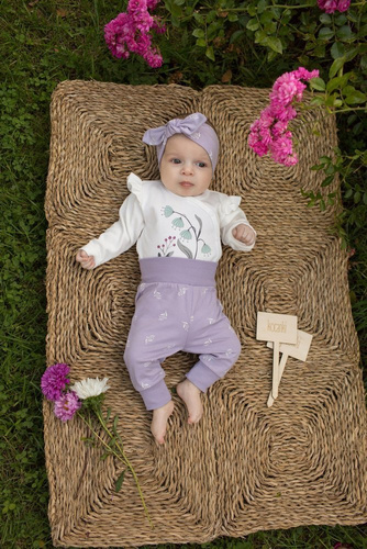 Legginsy niemowlęce "My Garden" Pinokio - fiolet druk 