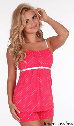 915 Kropki Piżama damska Forex - malina