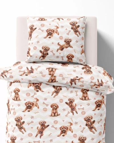 Pościel dziecięca bawełniana 5451 A Rudy Piesek Detexpol 