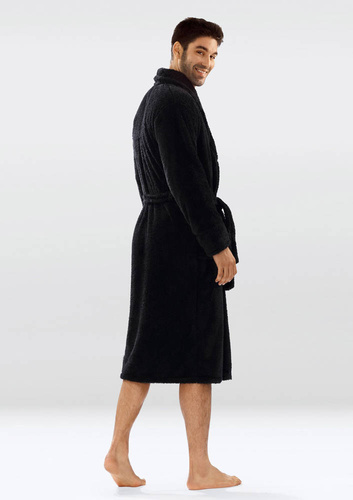 130 Podomka Szlafrok Męski Dkaren -czarny