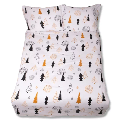 Pościel flanelowa świąteczna choinki bombki F-87 Matex biały 