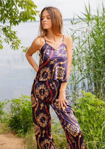 Piżama Damska Satynowa DKaren - DK-KI 14 czarny