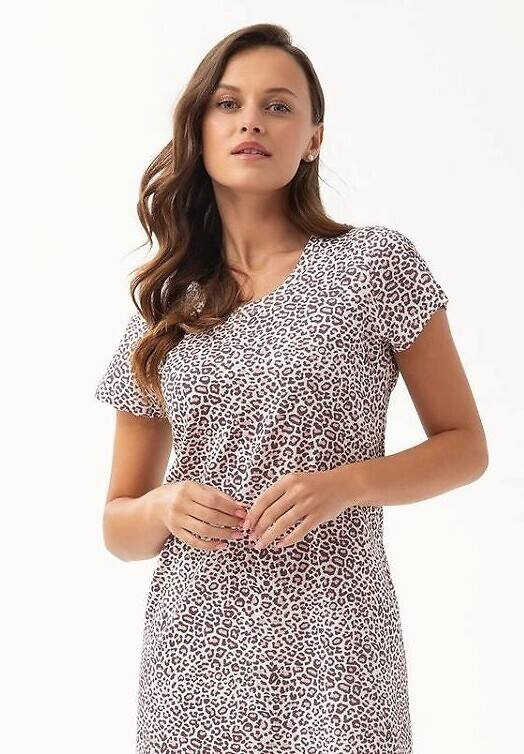 Koszula Nocna z Krótkim Rękawem 205 Luna -panterka