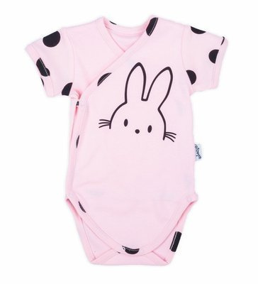 163395 Bunny Groszki Body z krótkim rękawem rozpinane Nicol