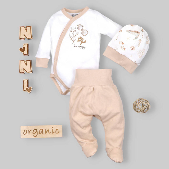 Czapka niemowlęca z bawełny organicznej Turtles Nini druk