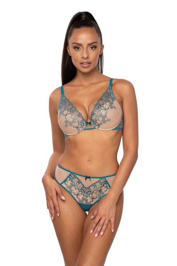 Biustonosz push-up bralette Mat M-3808/11/1 Maureen beżowy turkusowy
