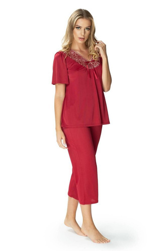 6077 Xenia Piżama damska Mewa burgundowy