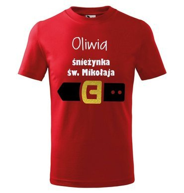 Koszulka dziecięca świąteczna "Śnieżynka św. Mikołaja" Moocha czerwony