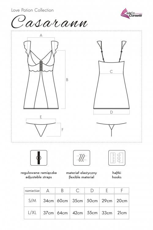 Komplet, koszulka + stingi Casarann LC 99186 Love LivCo Corsetti Fashion