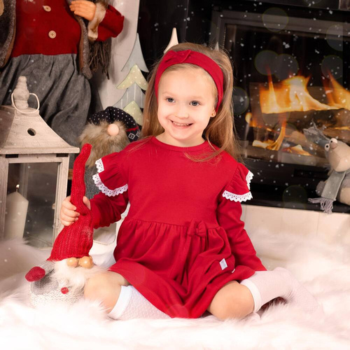 Sukienka + opaska 163166 "Magia Świąt" Nicol - czerwony