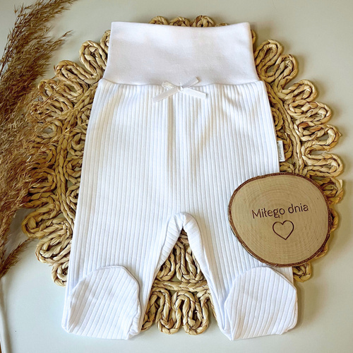 Półśpiochy niemowlęce PD080 Prążek Mamatti - biały