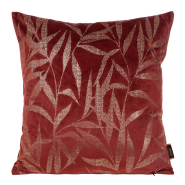 Poszewka dekoracyjna welwetowa Blink 22 liście Eurofirany ceglany
