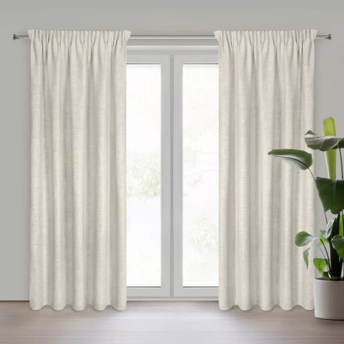 Zasłona na taśmie Rosi Eurofirany ciemny beżowy 