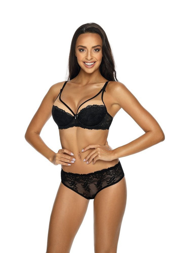 Figi damskie F-3232/5 Miko Mat - czarny-beżowy